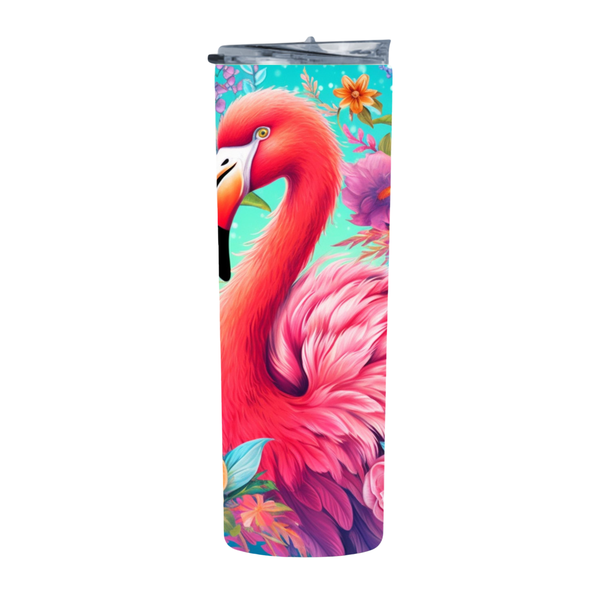 Floral Bright Flamingo 6 20 Oz Straight Skinny Tumbler 204