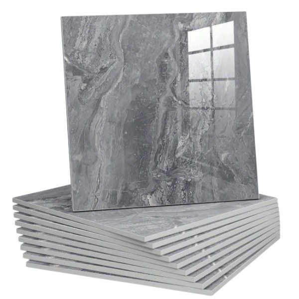 10 Pieces -Marble Effect 3D Waterproof Wall Stickers - 30 x 30 cm - Grey
