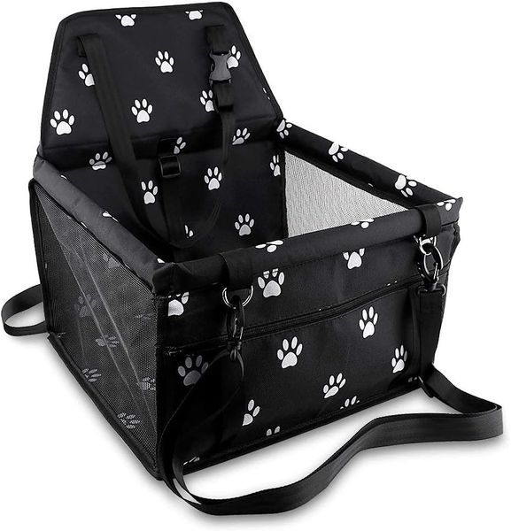 Portable Pet Booster Car Seat with Clip-On Safety Leash&amp; PVC Frame