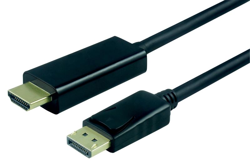 Roline ( 11.04.5786) HDMI Plug, DisplayPort Plug, 6.6 ft, 2 m, Black