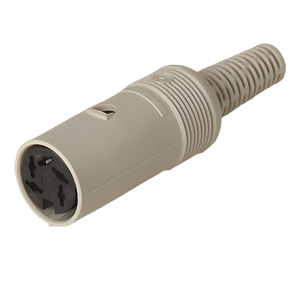 MAK40 GREY - 4-Pin Straight Inline DIN Socket, Solder Joint