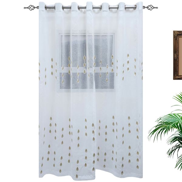 Teardrop Voile - Light Gold - Eyelet image