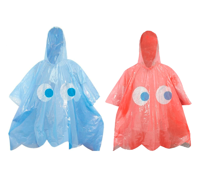 PAC-MAN Ghost Ponchos - Set of two raincoats - Plastic