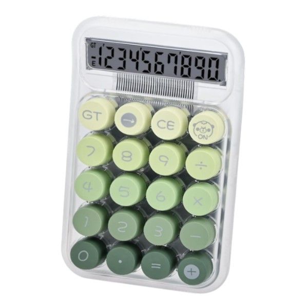 Aesthetic Desktop Calculator With 10-Digit LCD Display - Gradient Green
