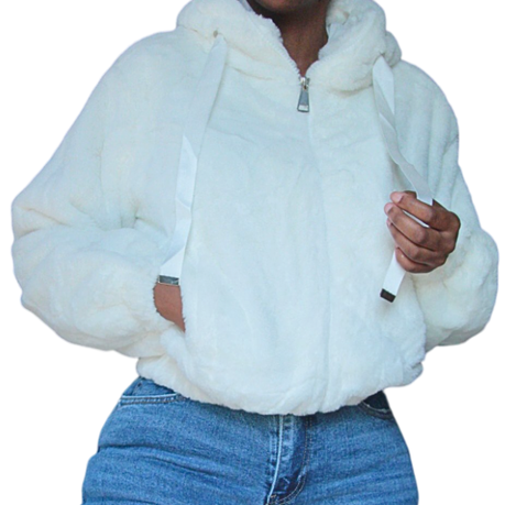 White Fluffy Faux Fur Zip Up Hoodie Shop Today. Get it Tomorrow takealot