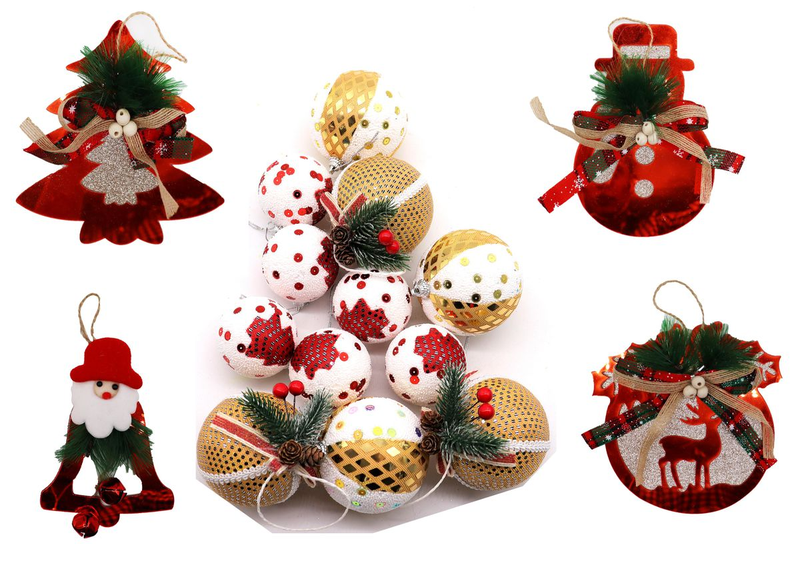 Christmas Ball Ornaments / Christmas Tree Hanging Decorations - 16PCS