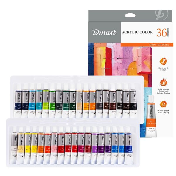 Dmast Acrylic Color 36 Color Set Satin Matt Finish