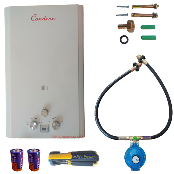 Gas Geyser 16L, Regulator Changeover With 2 Batteries &amp; Free Screwdriver