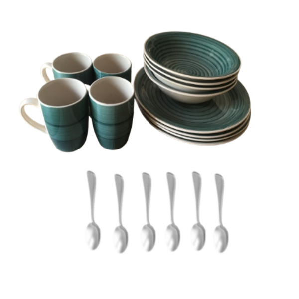 Ceramic Dinnerware Set - Avocado Green - 18 Piece