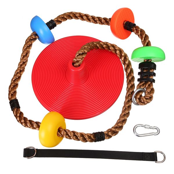 Garden Kids Button Climbing Swing Rope Swing Seat-(Height) 2m-Multi-color