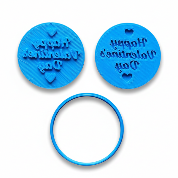 Happy Valentine's Day Fondant Stamp &amp; Cutter Set - 3-Piece - 6cm