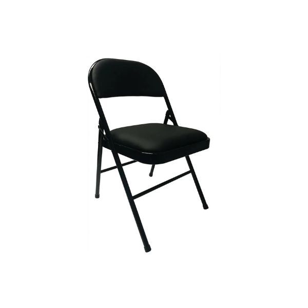 Foldable Padded Black Chair - Pack of 6