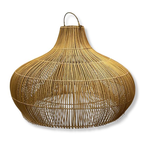 Pendant Lights Woven - Natural Rattan Hanging Dome &amp; Bulb Shapes