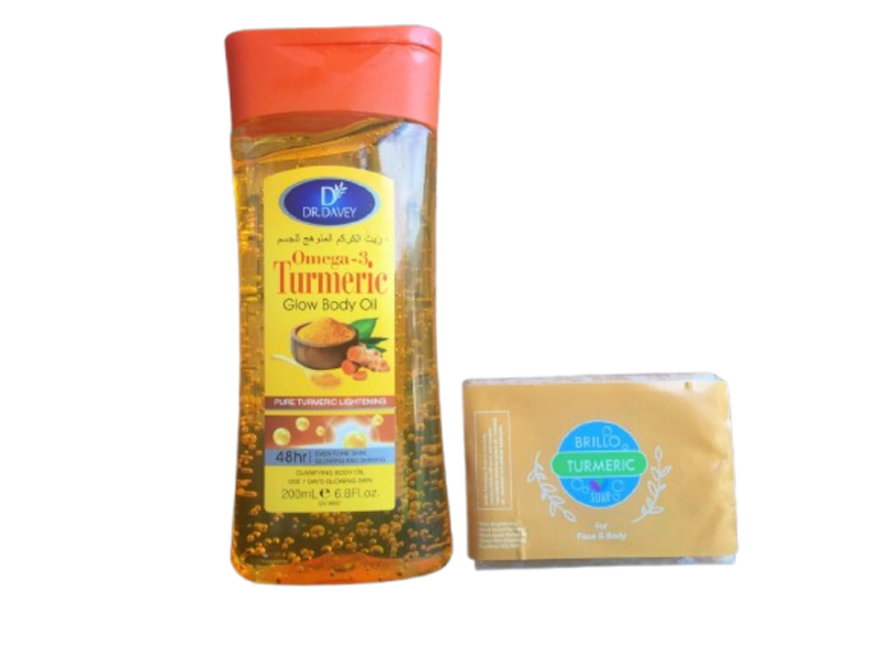 Dr. Davey Tumeric Body Glow Oil &amp; Brillo Turmeric Soap