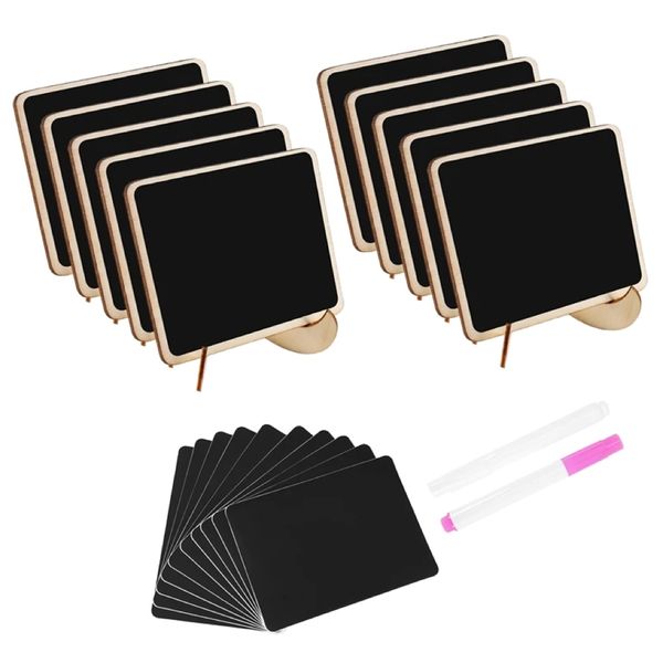 Decor Wedding Table Number Wooden Board Labels &amp; 2 Liquid Pens 22pc-10cm