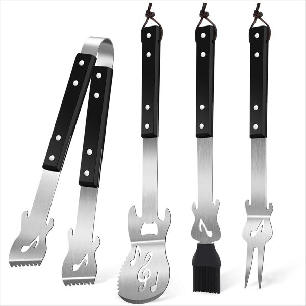 Outdoor Camping Portable BBQ Barbecue Tools Stainless Steel Guitar Barbecue
