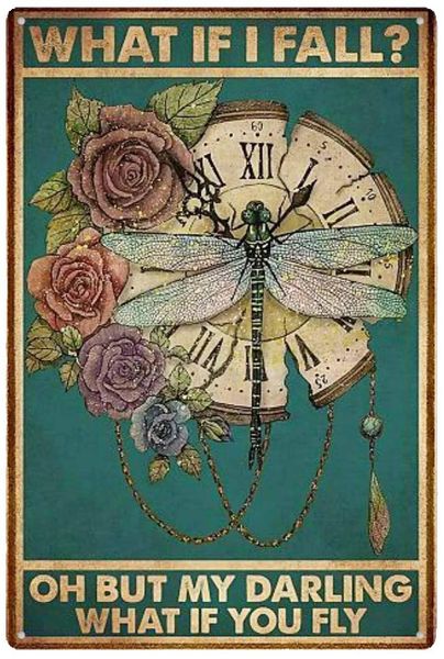 8x12" Tin Sign, "What If I Fall? Oh My Darling What If You Fly