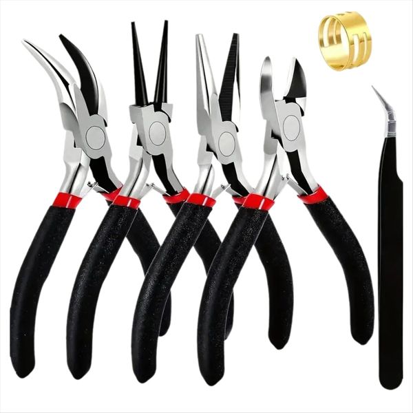 5 Pack Jewelry Pliers Set, Jewelry Making Tools with Needle Nose Pliers/Rou