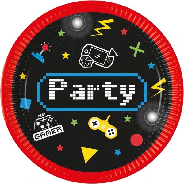 Gaming Party Paper Plates 23cm