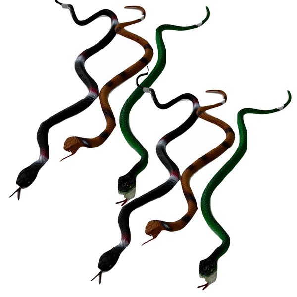 Toy Assorted Rubber PVC Simulation Snake Toy Set of 6(55cm)