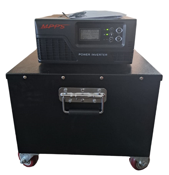 1000 Watt pure sine wave inverter trolley with 2 x 100Ah battery - Mpps
