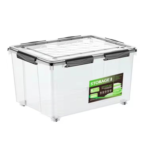 Dustproof Storage Box Clear Storage Organizer Bin 56cm - Transparent