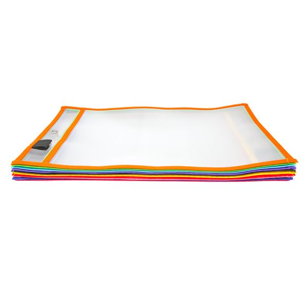10Pcs Reusable Dry Erase Pockets, Assorted Colors For Kids Students