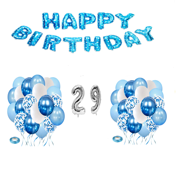 Blue and white Balloon Set 29 years