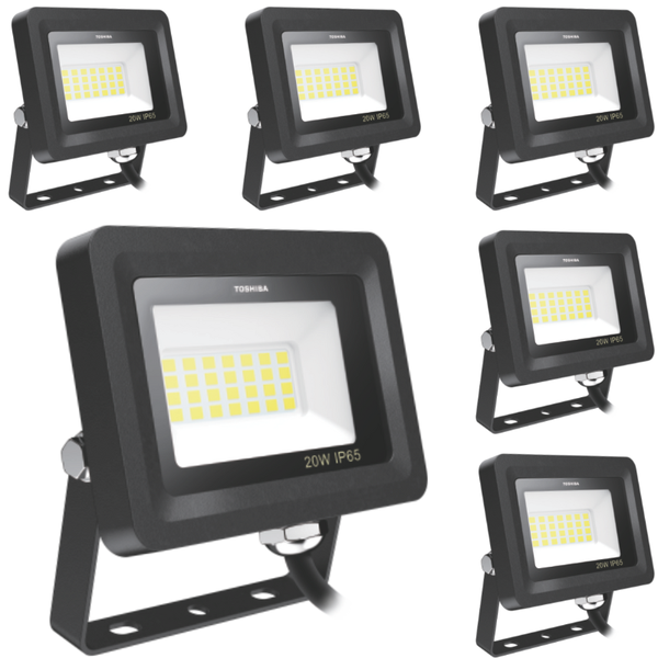 Toshiba Floodlight Outdoor IP65 20W Cool Daylight 6500K - 6 Pack