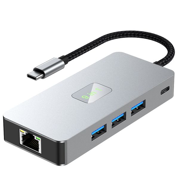 TechZA 9-in-1 USB-C Hub with HDMI, Ethernet, USB 3.0 &amp; PD Charging TZ-HB01