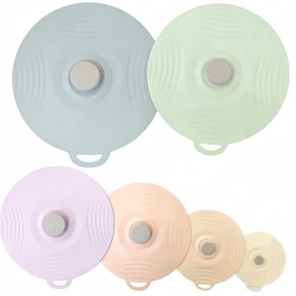 6-Piece Reusable Silicone Food Lids Set - Eco-Friendly Bowl Covers