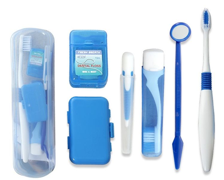 2 Pack Orthodontic Care Kit Travel Case Set - 8 Piece