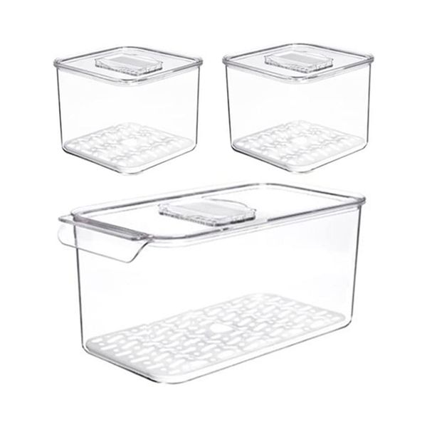 Dream Home Stackable Freezer Fridge Food Fruit Vegetables storage -Set of 3