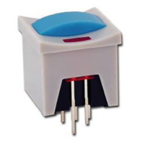 P2-1SRB-R Mini Push Button Switch with Red LED Square Actuator 15x15mm