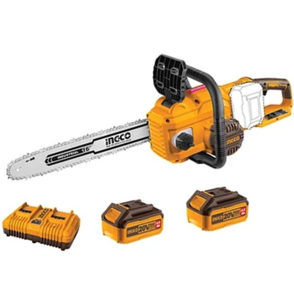 Ingco - Cordless Chain Saw with 2 x 4.0Ah Batteries &amp; Dual Charger