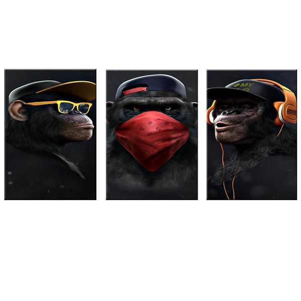 Canvas-Art-3 Pieces The Three Wise Monkeys Wall Art