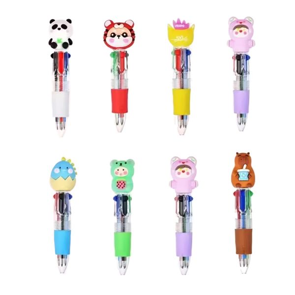 Stationery Multicolour 4-in-1 Fun Pen Teacher Prizes Party Gift (10cm) 8pc