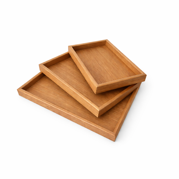 3 Piece Wooden Serving Tray