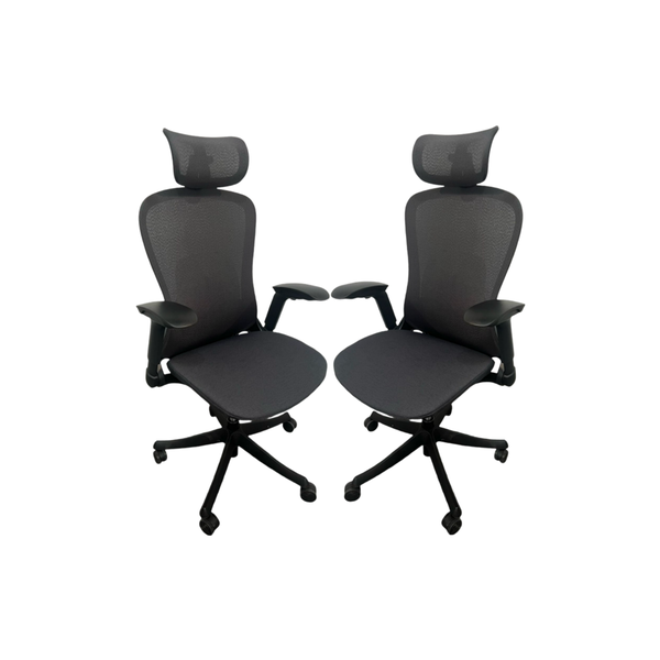 Set Of 2 High-Back Height Adjustable Office Mesh Chair with Headrest