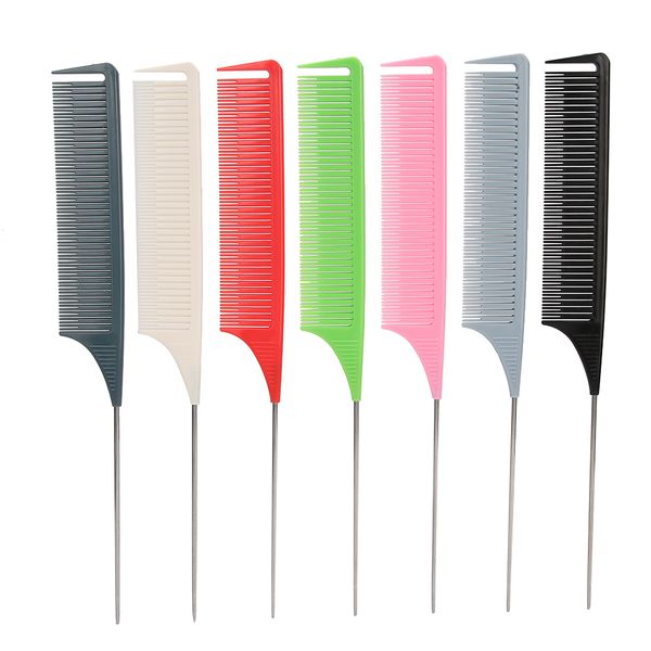7 Pieces Rat Tail Hairdressing Styling Comb Salon Dyeing Tinting Hair Comb