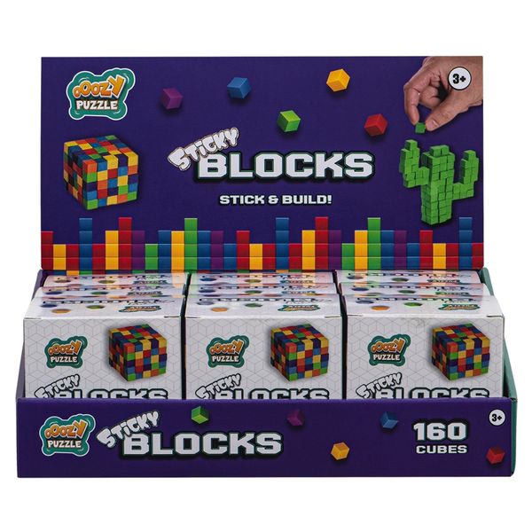 OOOZY - Sticky Blocks Carton - 160 Sticky Cubes for Creative Play