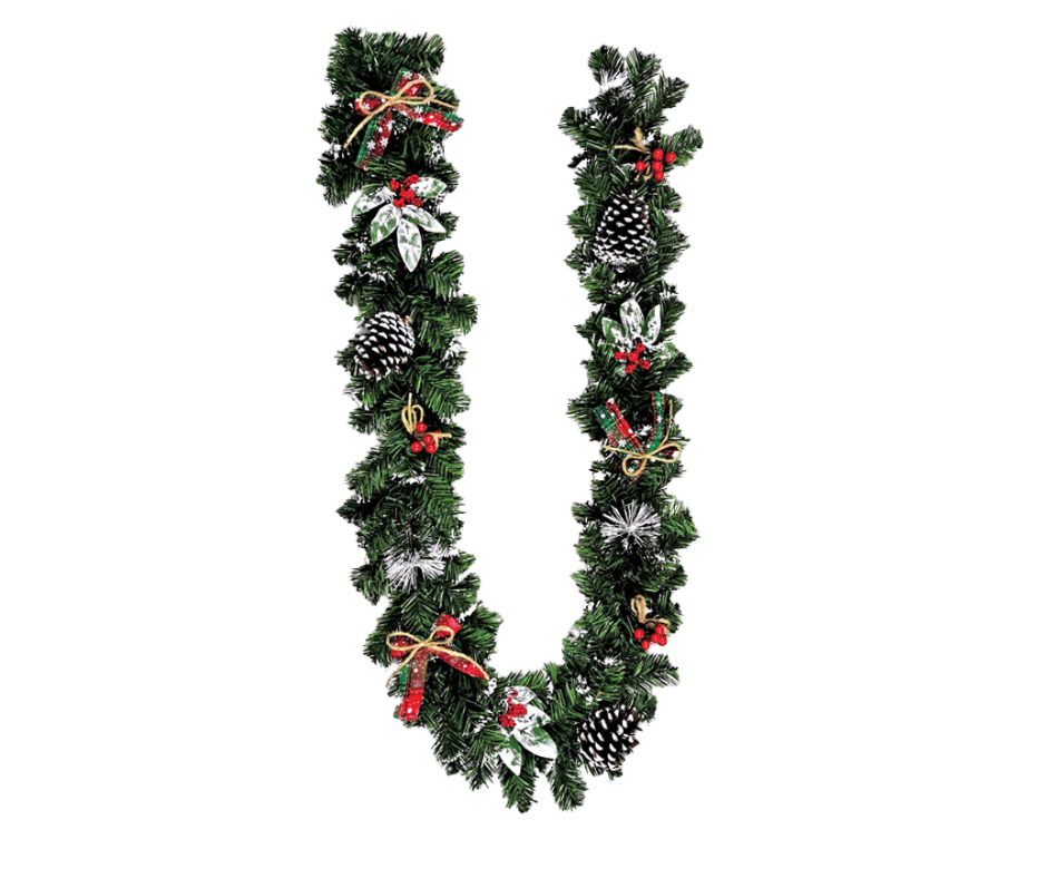 Garland with Traditional Frosted Décor 1.8m