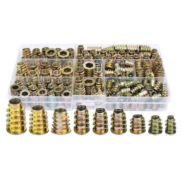 Tool DIY Multi Size Zinc Alloy Threaded Inert Nut Assortment Set of 165