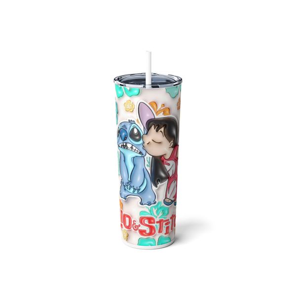 3D Lilo &amp; Stitch 600ml Tumbler