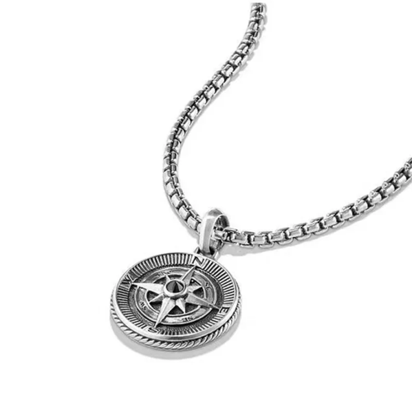 Fashion Simple Compass Necklaces For Men Retro Hip Hop Copper Disc Couple