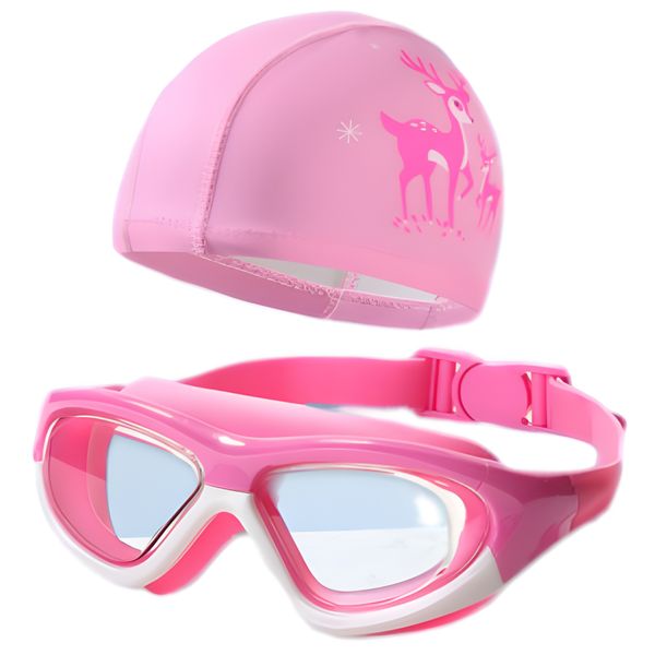 Junior Silicone Swimming Ripper Goggles and Caps