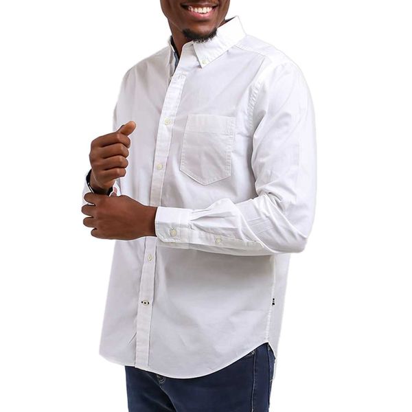 Nautica-W73000 L/S Classic Shirt-Bright White