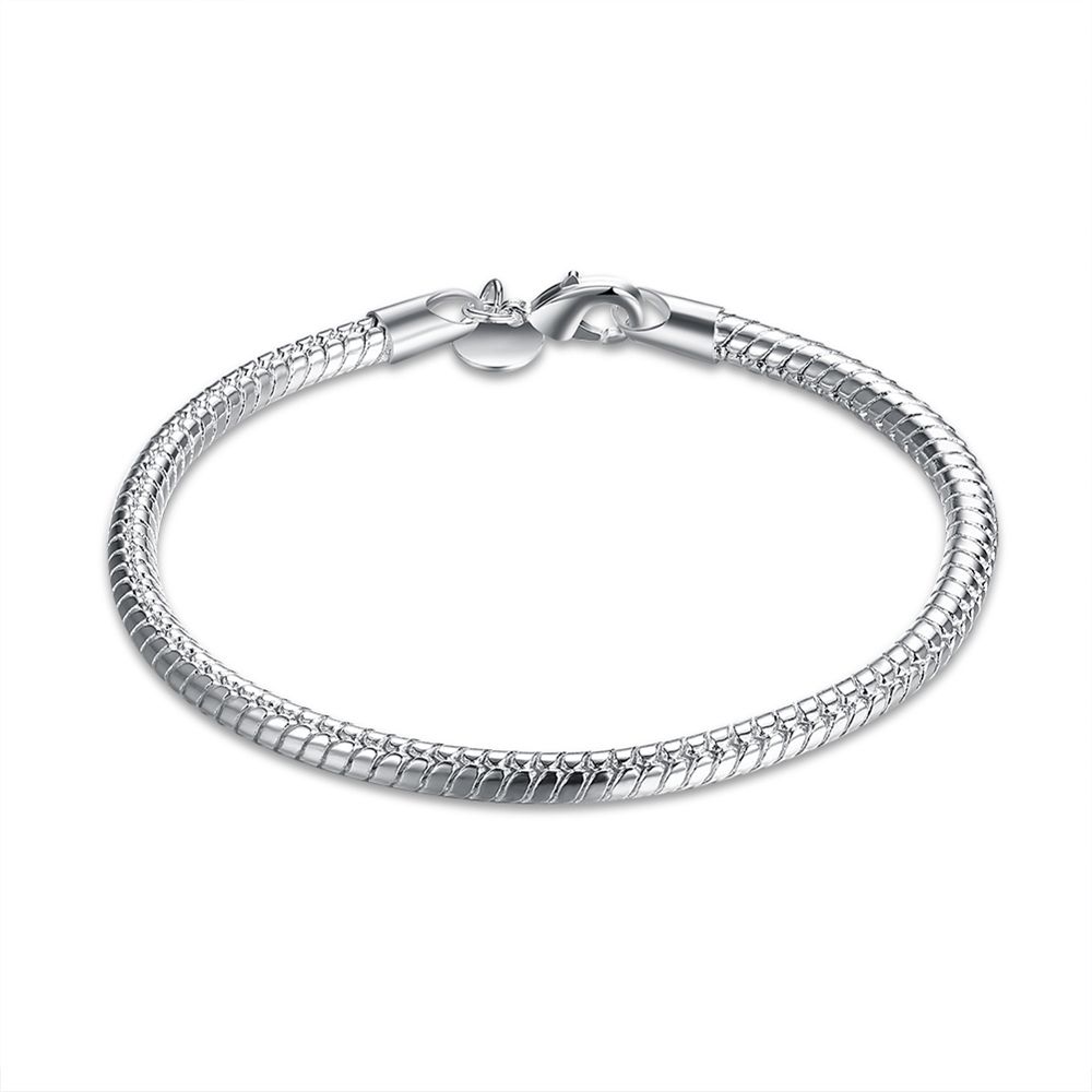 Silver Designer Snake Chain Bracelet - 4mm | Shop Today. Get it ...