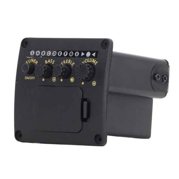Acoustic Guitar Tuner 2 Band EQ Black for Practice Stage Studio