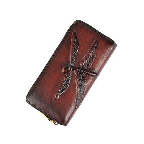 Brown Leather Dragonfly Wallet Image
